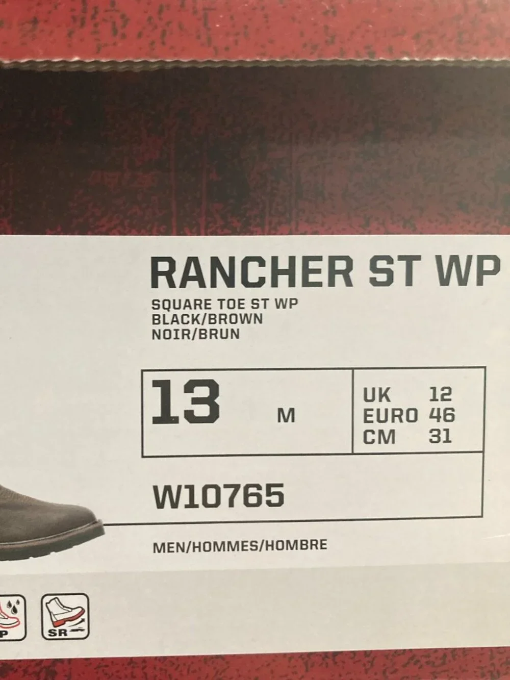 Wolverine Rancher Steel Toe Waterproof Wellington Work Boots Mens 13 Black Brown